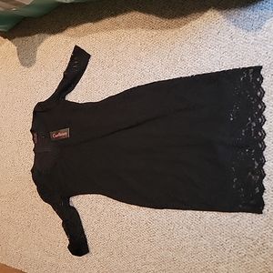 Curlbiuty L black lace dress #176 NWT
